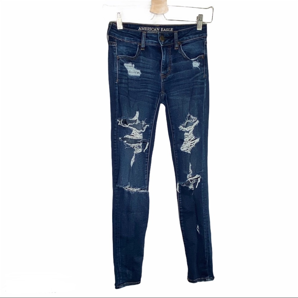 American Eagle super stretch x destroyed jegging